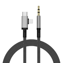 Load image into Gallery viewer, 1PC 2-IN-1 AUX Car Audio Cable 3.5MM To Type-C/Lightning For Apple Huawei Samsung
