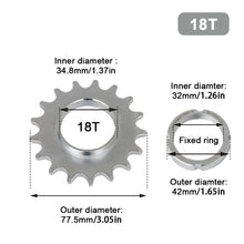 Load image into Gallery viewer, 13T-18T Fixed Gear Bicycle Flywheel And Fixed Piece Single-Speed Reverse Riding Fixed Tooth Steel Flywheel Fixed Ring
