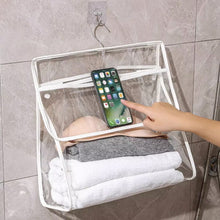 Load image into Gallery viewer, Waterproof Hanging Bathroom Bag Mobile Phone Clothing Storage Bag Cosmetic Storage Bag Transparent Wash Bag
