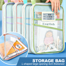 Load image into Gallery viewer, A4 Stationery Storage Bag Double-layer Mesh Zipper Bag Large Capacity Organizer Folders School Office Supplies Stationary Bags
