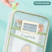 Load image into Gallery viewer, A4 Stationery Storage Bag Double-layer Mesh Zipper Bag Large Capacity Organizer Folders School Office Supplies Stationary Bags

