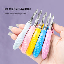 Load image into Gallery viewer, Stainless Steel Nail Cuticle Scissors Plastic Handle Dead Skin Remover Manicure Clipper Scissor Pedicure Fingernail Trimming Tool
