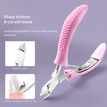 Load image into Gallery viewer, Stainless Steel Nail Cuticle Scissors Plastic Handle Dead Skin Remover Manicure Clipper Scissor Pedicure Fingernail Trimming Tool
