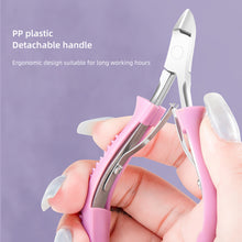 Load image into Gallery viewer, Stainless Steel Nail Cuticle Scissors Plastic Handle Dead Skin Remover Manicure Clipper Scissor Pedicure Fingernail Trimming Tool
