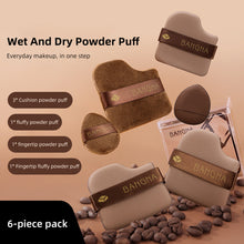 Load image into Gallery viewer, 6pcs/set Powder Puff Set Wet and Dry Dual-use Soft Skin-friendly Plush Air Cushion Powder Puff Makeup Tool Accessories
