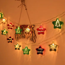 Load image into Gallery viewer, Christmas Flickering Light String Battery USB/Battery Powered Red Green Star Ball String Lights Home Party Decor Lights Garland

