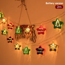 Load image into Gallery viewer, Christmas Flickering Light String Battery USB/Battery Powered Red Green Star Ball String Lights Home Party Decor Lights Garland
