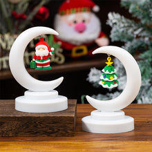 Load image into Gallery viewer, Christmas Moon Night Light Santa Claus Night Light Retro Bedroom Bedside Light Included Battery Home Decoration Party Christmas Gift
