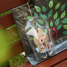 Load image into Gallery viewer, Labubu Baby Clothes Labubu Cloth Dust Cover Protective Cover Raincoat Outdoor Walking Bag PVC Transparent Bag Macaron Dustproof cover
