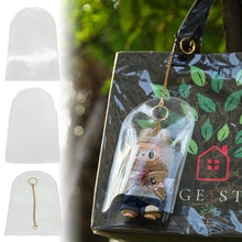 Load image into Gallery viewer, Labubu Baby Clothes Labubu Cloth Dust Cover Protective Cover Raincoat Outdoor Walking Bag PVC Transparent Bag Macaron Dustproof cover
