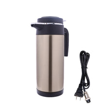 Load image into Gallery viewer, 12V/24V 750ML/1200ML Stainless Steel Car Electric Heating Cup Kettle Water Heater Bottle Auto Shut Off Fast Boiling Kettle Travel

