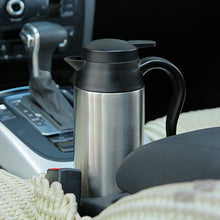 Load image into Gallery viewer, 12V/24V 750ML/1200ML Stainless Steel Car Electric Heating Cup Kettle Water Heater Bottle Auto Shut Off Fast Boiling Kettle Travel
