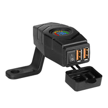 Load image into Gallery viewer, 36W Motorcycle Dual USB Charger Handlebar QC3.0 Fast Charging Waterproof 12V Phone Socket Adapter With Voltmeter Display Accessories
