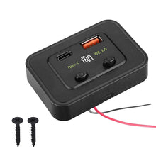 Load image into Gallery viewer, 12V/24V Car Fast Charger Type C + QC3.0 USB A PortLED Light Phone Charger Auto Adapter for RV RV Home Camper Caravans
