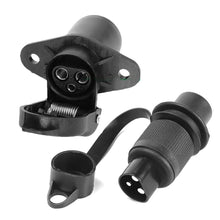Load image into Gallery viewer, 12V 3 Pin 3 Pole Plug-in Trailer Socket Connectors Round Trailer Tractor Plug for Electrical Caravan Truck
