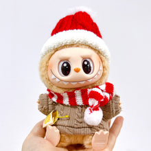 Load image into Gallery viewer, Mini Fashionable Sweater Scarf Hat Set Doll Clothes Cute Exquisite Dolls Decoration Accessories Dressing Up Clothes for 17CM Labubu Doll
