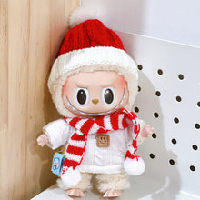 Load image into Gallery viewer, Mini Fashionable Sweater Scarf Hat Set Doll Clothes Cute Exquisite Dolls Decoration Accessories Dressing Up Clothes for 17CM Labubu Doll
