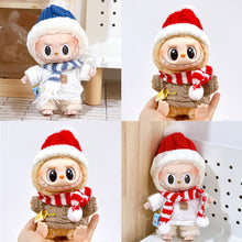 Load image into Gallery viewer, Mini Fashionable Sweater Scarf Hat Set Doll Clothes Cute Exquisite Dolls Decoration Accessories Dressing Up Clothes for 17CM Labubu Doll
