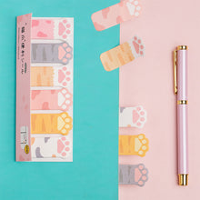 Load image into Gallery viewer, 1 set Kawaii Stationery Cartoon Cat Paw Memo Pad Bookmark Flags Index Tab Sticky Notes Label Paper Stickers
