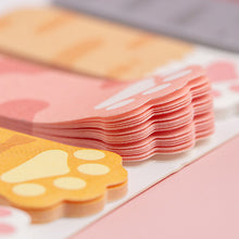 Load image into Gallery viewer, 1 set Kawaii Stationery Cartoon Cat Paw Memo Pad Bookmark Flags Index Tab Sticky Notes Label Paper Stickers
