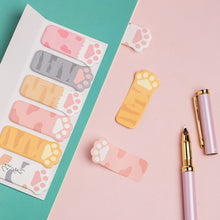 Load image into Gallery viewer, 1 set Kawaii Stationery Cartoon Cat Paw Memo Pad Bookmark Flags Index Tab Sticky Notes Label Paper Stickers
