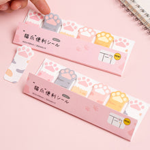Load image into Gallery viewer, 1 set Kawaii Stationery Cartoon Cat Paw Memo Pad Bookmark Flags Index Tab Sticky Notes Label Paper Stickers
