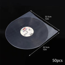 Load image into Gallery viewer, 50PCS 7/10/12 inch Vinyl Record Protecter LP Record Plastic Bags Anti-Static Record Sleeves Outer Inner Plastic Clear Cover Container
