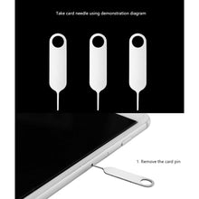 Load image into Gallery viewer, 20pcs Universal Sim Card Tray Removal Eject Pin Key Tool Stainless Steel Needle Opener Ejector for Most Mobile Phone Smartphone
