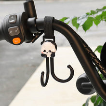 Load image into Gallery viewer, Rotatable Motorcycle Electric Bike Hand Bar with Double Hooks for Helmet Storage Hook Luggage Bag Hanger Holder Lovely Panda For Bicycle Scooter
