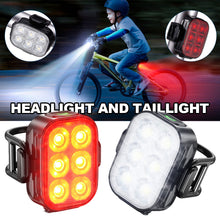 Load image into Gallery viewer, Bicycle Front Headlight Taillight Rear Bright Flashlight Cycling LED Type-C Rear Front Lights for MTB Road Bike Cycling
