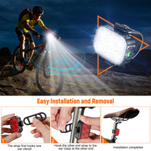 Load image into Gallery viewer, Bicycle Front Headlight Taillight Rear Bright Flashlight Cycling LED Type-C Rear Front Lights for MTB Road Bike Cycling

