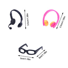Load image into Gallery viewer, Dollhouse Color Glasses BJD Mini Simulation Earphones OB11 Sunglasses Prop Accessories Model
