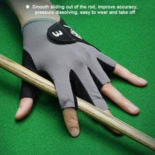 Load image into Gallery viewer, 1PC Fingerless Billiard Gloves For Left Hand Elastic Breathable Non-Slip Thin Snooker Gloves Self-Adhesive Cloth Fixed
