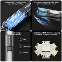Load image into Gallery viewer, 1PC Multi-Function Telescopic Focus Long Range Flashlight COB Floodlight Side Camping Light With Hook Outdoor Portable Charging Bank

