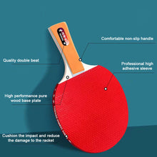 Load image into Gallery viewer, Table Tennis Racket Set Positive And Negative Particle Adhesive Beginner Training Equipment (2 Rackets +3 Balls)
