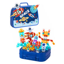 Load image into Gallery viewer, 230pcs Children DIY Tool Toys Set Electric Drill Screw Nuts 3D Puzzle Toy Pretend Play Tool Kits 2D/3D Educational Toy
