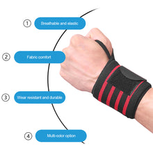 Load image into Gallery viewer, 1Pc Adjustable Men And Women Sports Wrist Straps Elastic Wristband and Wrist Fixers of Athletes Powerlifting Wrist Straps
