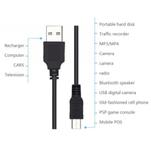 Load image into Gallery viewer, 0.8/0.5M USB Cable V3 A Male to Mini B 5 Pin T Port MiniUSB for Devices MP3 MP4 Camera Mobile Phone HardDisk Computer
