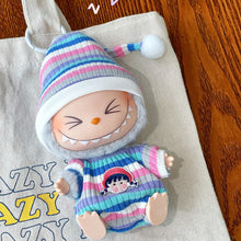 Load image into Gallery viewer, Exquisite Fashionable Jumpsuit Hat Set Mini Cute Doll Replacement Clothes Dolls Decoration Accessories for 15/17cm Labubu Doll

