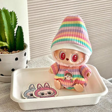 Load image into Gallery viewer, Exquisite Fashionable Jumpsuit Hat Set Mini Cute Doll Replacement Clothes Dolls Decoration Accessories for 15/17cm Labubu Doll
