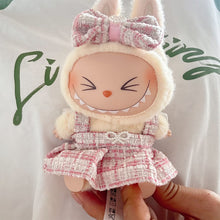 Load image into Gallery viewer, Pearl Bow Dress Set Mini Fashionable Keychain Doll Clothes Cute Exquisite Dolls Decoration Accessories for 15/17CM Labubu Doll

