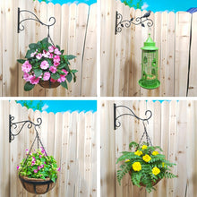 Load image into Gallery viewer, Metal Lantern Flower Basket Feeder Hook Home Bird Street Lamp Bracket Outdoor Hook Metal Wall Hanging Basket Hook

