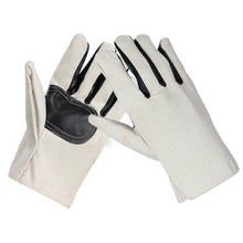 Load image into Gallery viewer, 1Pair Thick Twill Canvas Gloves Anti-Hot Wear-Resistant Electric Welding Gloves Palm Leather Reinforced Labor Protection Gloves
