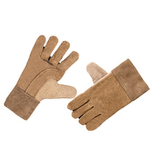 Load image into Gallery viewer, 1 Pair All-Palm Cowhide Electric Welding Protective Gloves Heat Insulation Anti-Ironing Thick Handling Gloves
