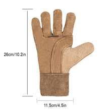 Load image into Gallery viewer, 1 Pair All-Palm Cowhide Electric Welding Protective Gloves Heat Insulation Anti-Ironing Thick Handling Gloves
