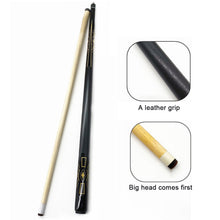 Load image into Gallery viewer, 1PC 145CM 1/2 Split Maple Billiard Cue 13MM Big Head Ferrule Beginner Leather Grip Billiard Cue
