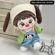 Load image into Gallery viewer, 20cm Cotton Doll Dress Up Toy Doll Male and Female Plush Strap Pants Baby Clothes Set Plush Doll Replacement Outfit
