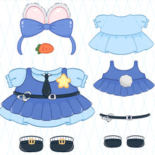 Load image into Gallery viewer, 20cm Cotton Doll Dress Cute Rabbit Officer Dress Set Little Girl Plush Doll Toy Dress Up MINI Clothes Outfit
