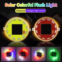 Load image into Gallery viewer, Solar Power Mortorcycle 12LED Warning Light Night Ride Tail Light Anti-rear Strobe RGB Light with Reflective Sticker for Motorcycle Electric Vehicle Bicycle
