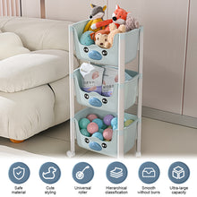 Load image into Gallery viewer, Small Cart Storage Rack Children's Toy Storage Rack Home Snack Bookshelf Picture Book Rack Movable Multi-layer Organizing Rack
